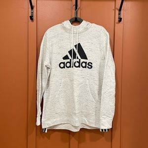White and black heather adidas hoodie